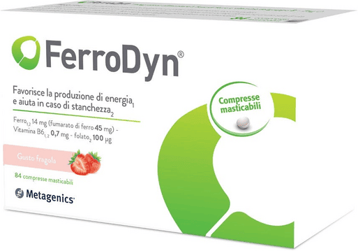 Metagenics Ferrodyn Integratore di Ferro 84 Compresse masticabili