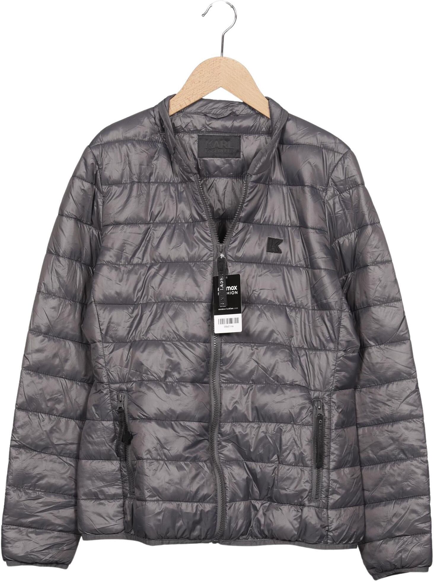 Karl by Karl Lagerfeld Damen Jacke, Grau, Gr. M, Synthetik - Second Hand