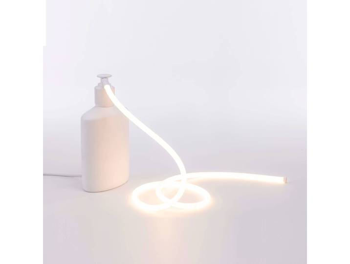 LED decoratie-tafellamp Daily Glow zeepdispenser, wit / opaal, Woon-/ Eetkamer, Kunststof, Design, tafellamp