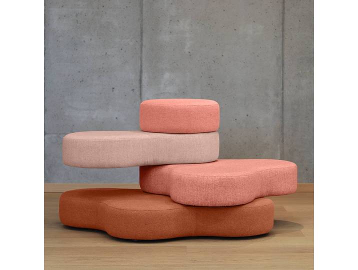 Élément d’assise amovible TAPA 109 x 62 x 80cm Rouge/Rouge foncé