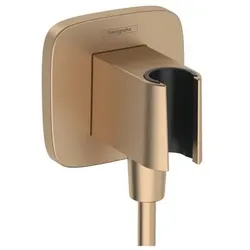 Hansgrohe FixFit Q Wandanschlussbogen mit Rückschlagventil Gebürstete Bronze 26887140