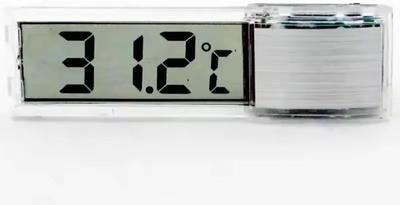 Inspire Select Electronic LCD Aquarium Thermometer Digital Fish Tank Temperature Meter For Freshwater & Saltwater Tanks prata