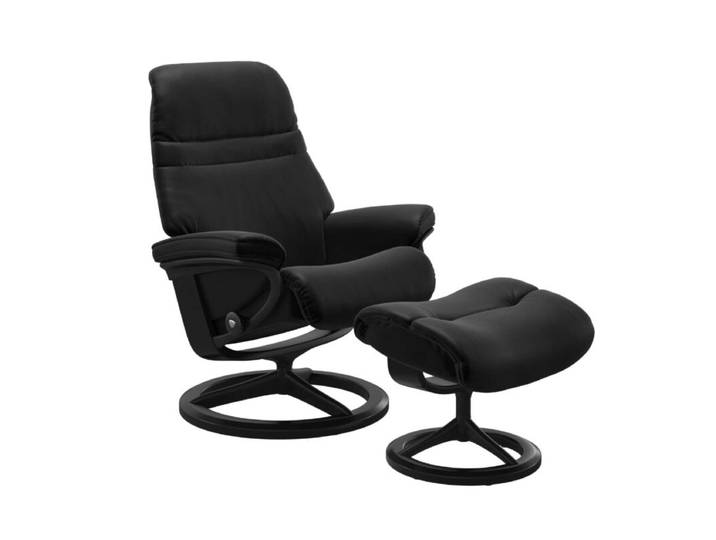 Stressless Sunrise Sessel Signature mit Lederbezug - Leder Batick Black - ohne Zusatzausstattung Modern, Skandinavisch, Zeitlos