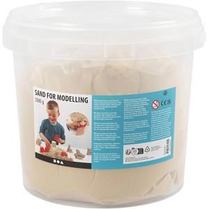 Creativ-Company Kinetischer-Sand Magic Sand, naturbraun, 5 kg, magischer Spielsand im wiederverschließbaren Eimer