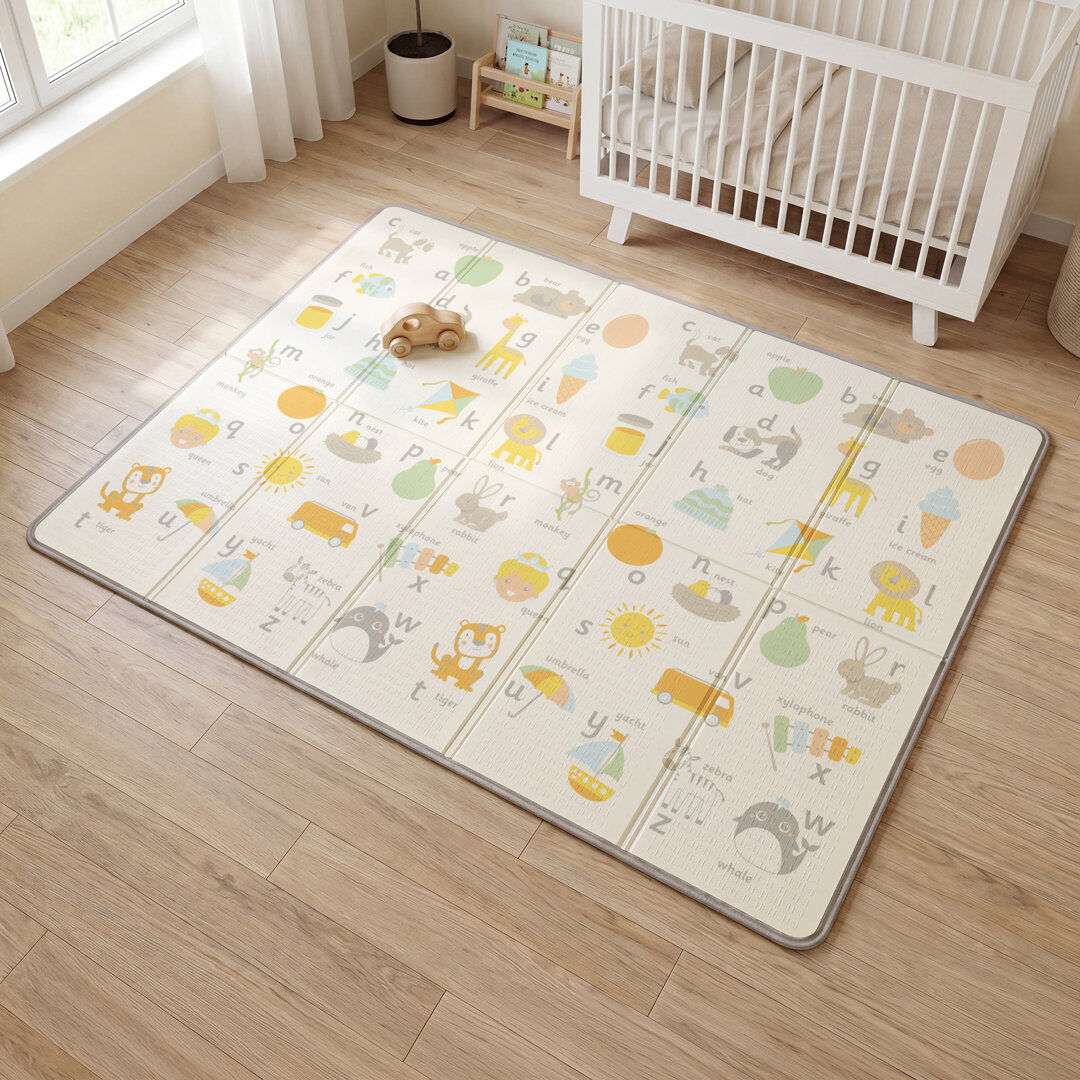 Liberty House Toys Double-sided Toddler Play Mat, Alphabet & Roads Ivory;Beige;Grey 200cm W X 150cm L