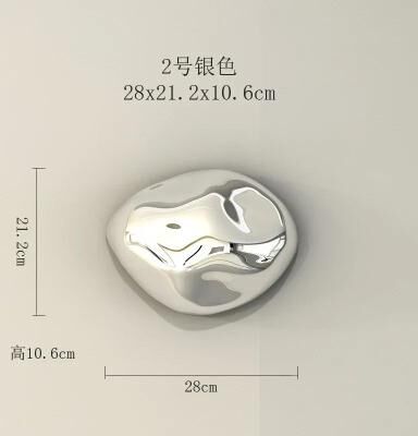 Uplift Picks Modern Abstract Stone Wall Hanging Decor Minimalist Pendant Ornament silver 28 Cm