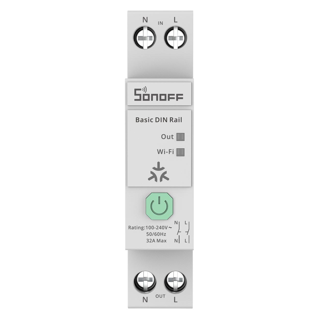 Sonoff Basic DIN RailVernetztes Schaltmodul Matter 32A (Schaltaktor) (BASIC-1GSP)