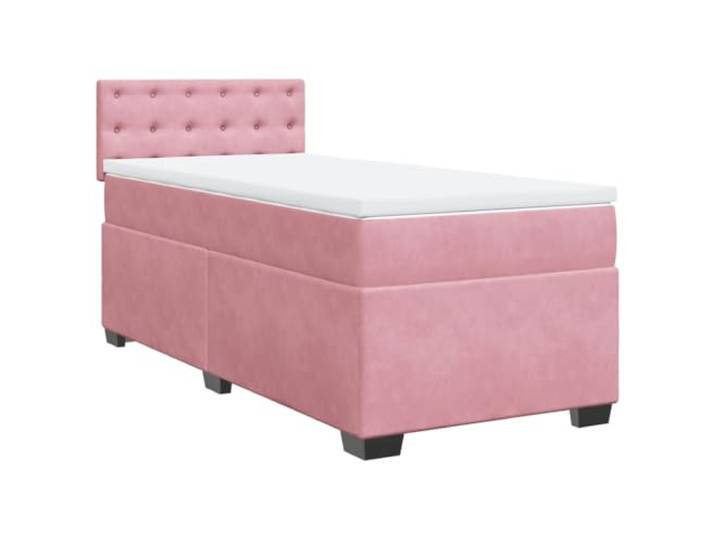 vidaXL Boxspringbett mit Matratze Rosa 90x200 cm Samt