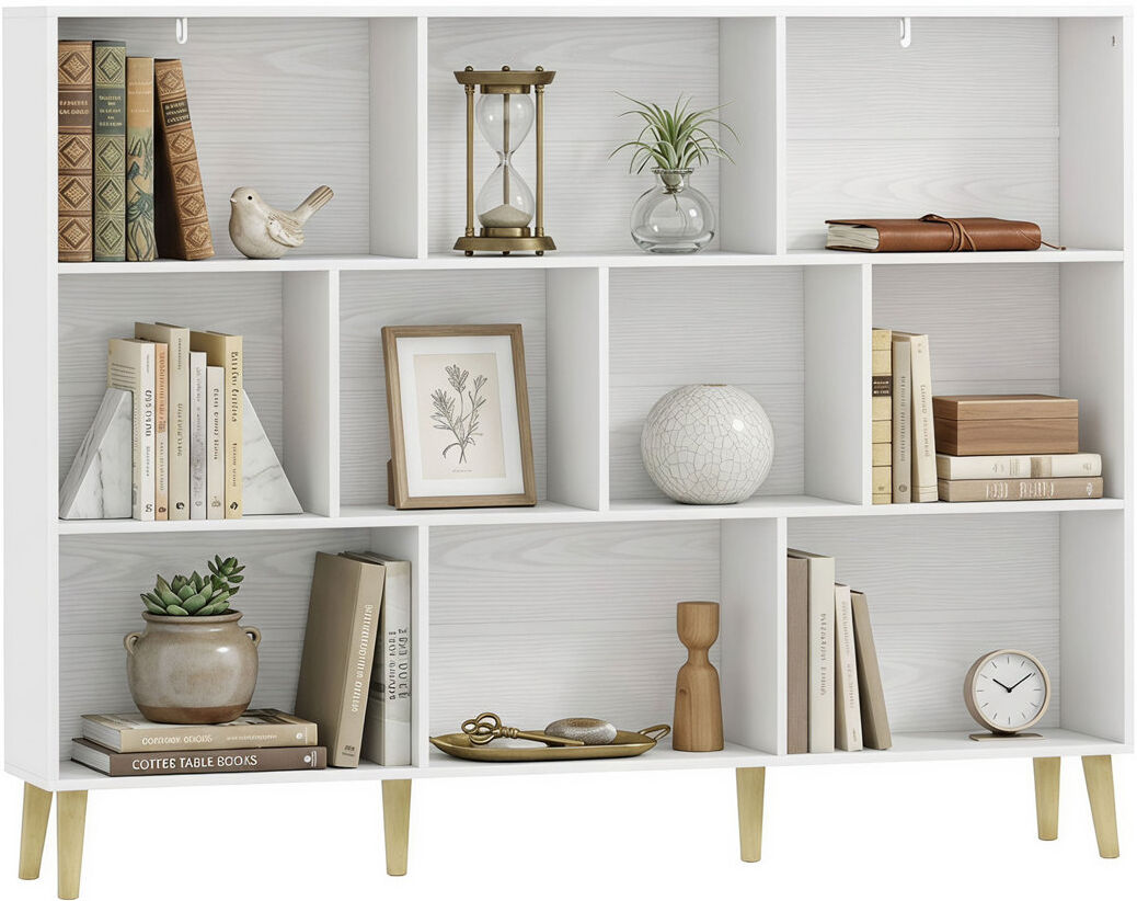 Norden Home 107 cm H x 140 cm W Bookcase White 107cm H X 140cm W X 24cm D