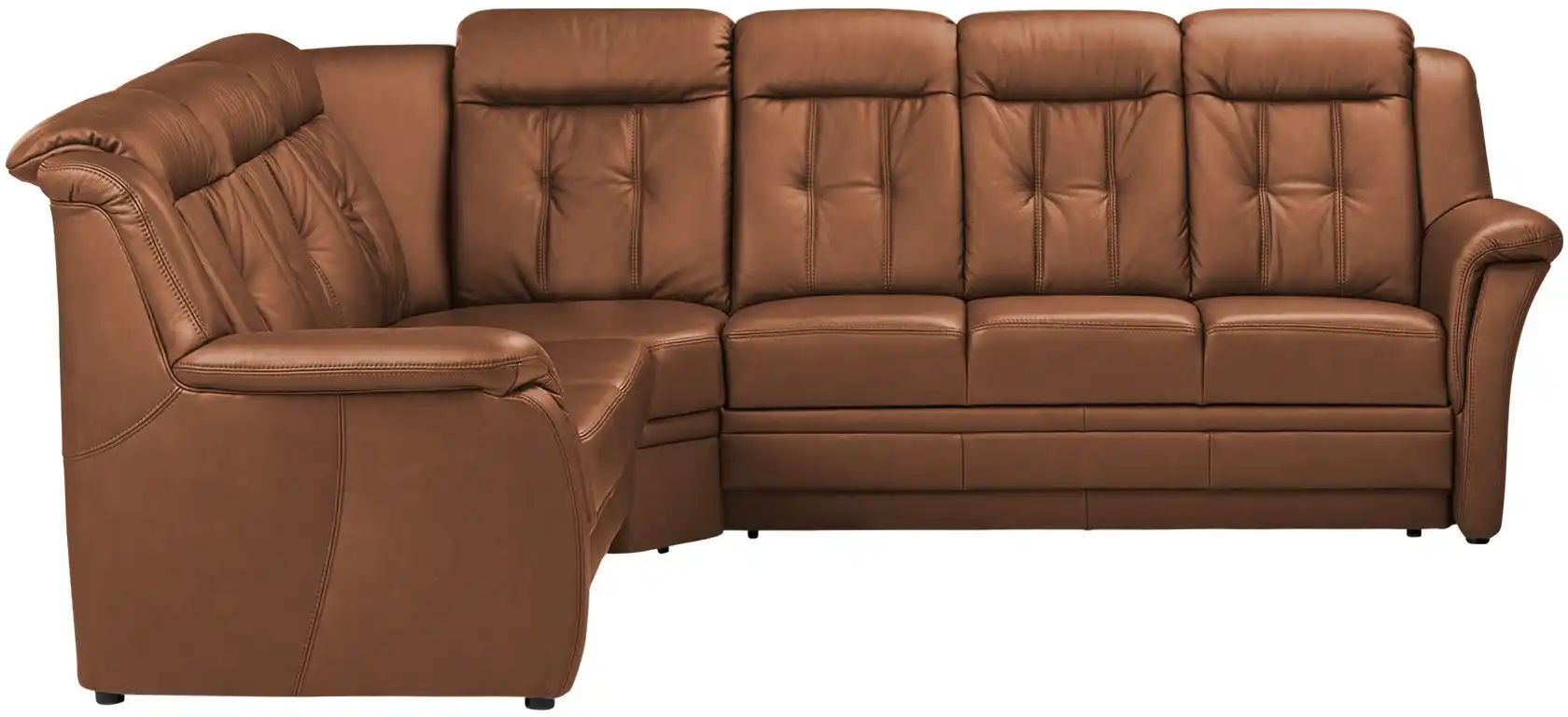 Polstermöbel Oelsa Komfort-Ecksofa aus Leder  Andorra ¦ orange ¦ Maße (cm): B:
