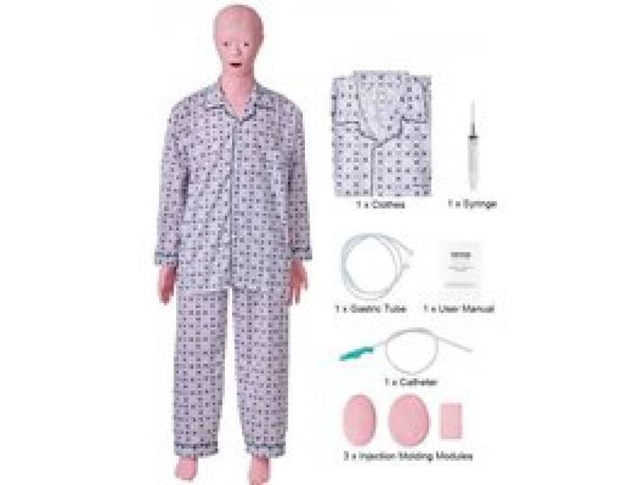 VEVOR Mannequin de Soins Infirmiers Homme Mannequin de Soins aux Patients 153 cm de Haut Mannequin de Formation pour Infirmiers en PVC Simulation Réaliste Enseignement Médical Stagiaire École Hôpital