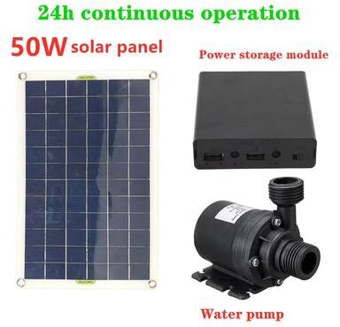 Inspired Finds 50W 30W 5W 800L H DC 12V Low Noise Brushless Solar Water Pump Kit For Outdoor Fountain, Pond, Pool & Bird Bath 50w