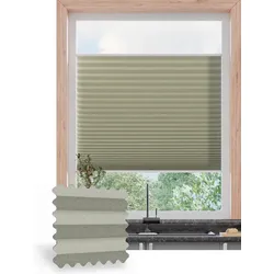 Plissee ohne Bohren nach Maß, Mittelgrau 133100, 30 x 80 cm, Plissee individuell maßangefertigt