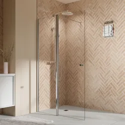 Breuer  Walk  In  Elana  2.0  Duschwand  mit  beweglichem  Element  in  Flucht  6  mm  -  abgerundete  Profile