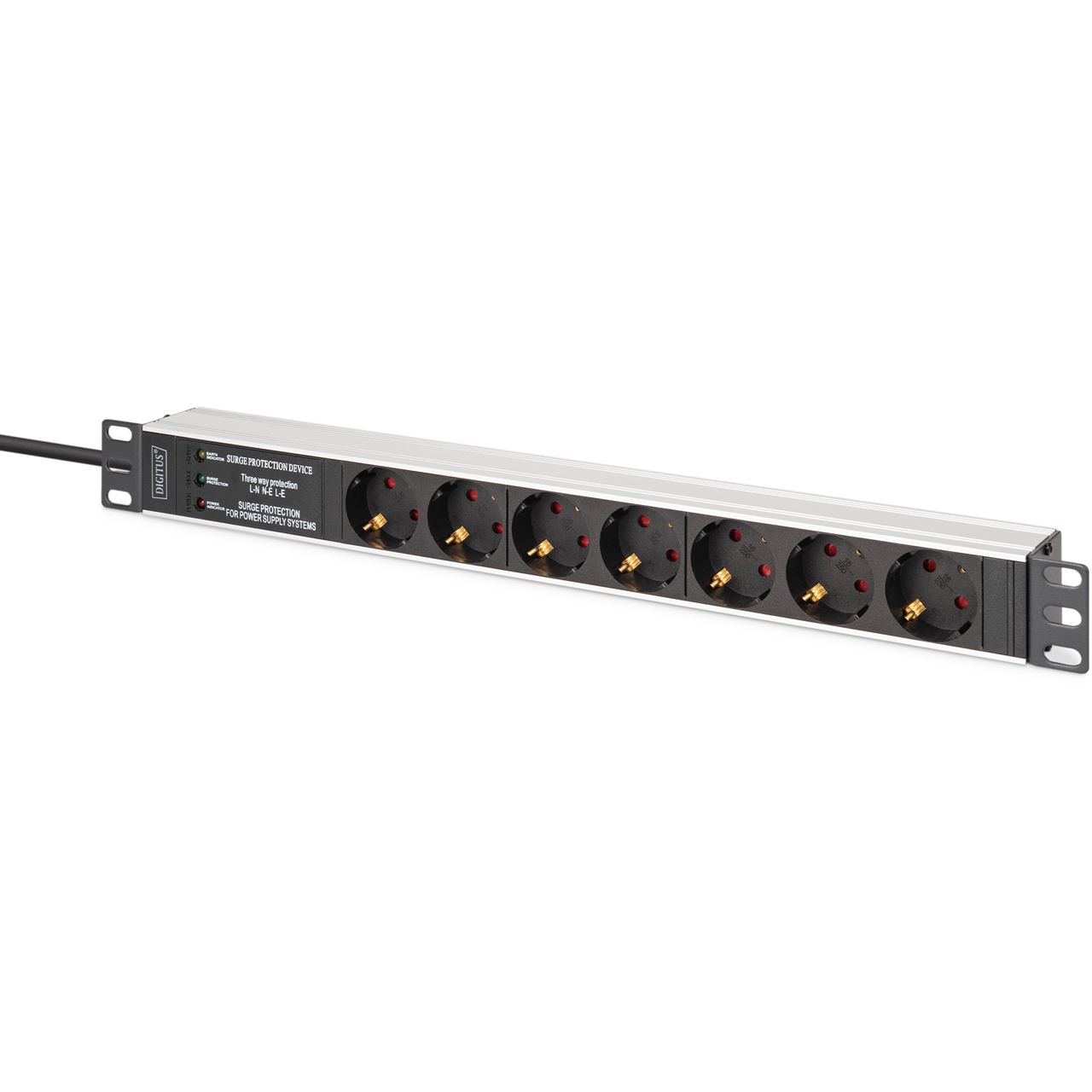 Digitus Steckdosenleiste 7-fach 19" Alu. 1HE 2m schwarz