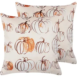 DEKOKISSEN 2er-Set Beige 45/45 cm Cucurbita