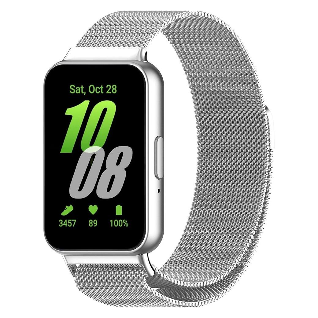 Techsuit - Watchband (W009) - Samsung Galaxy Fit3 - Silver (Magnet, Stainless Steel) (70625416)