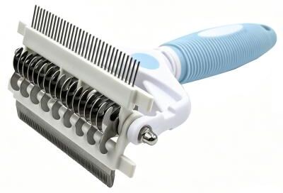 Fusion Finds Pet Grooming Brush With Dog De Shedding Brush & De Matting Comb For Dogs And Cats light Blue