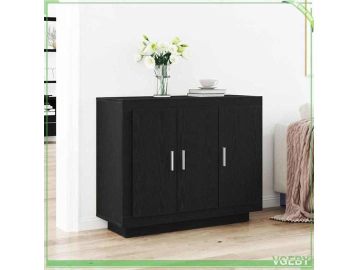 Buffet - ABI - Chêne noir - 3 portes - Bois d'ingénierie - 92 x 35 x 75 cm