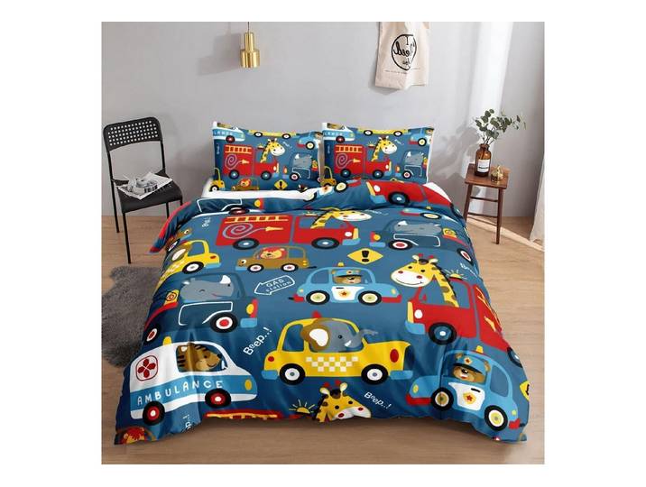 LuxusKollektion Kinderbettwäsche Bettwäsche Kinder Cartoon Auto 200x200cm