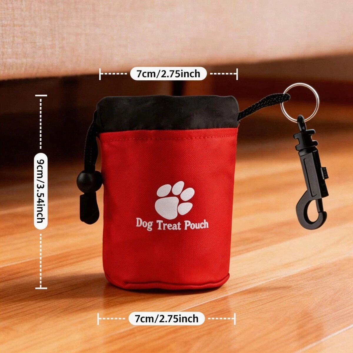 INF Outdoor-Snack-Gürteltasche – wasserdichte Nylon-Leckerli-Tasche für Hunde-Training und Spaziergänge Rot
