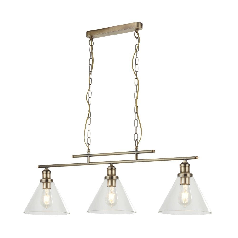 Searchlight Pyramid Eetkamer hanglamp met transparant glas en metaal