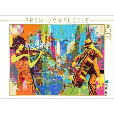 CALVENDO Puzzle Musiker im Pop-Art-Stil | 2000 Teile Lege-Größe 90x67cm Foto-Puzzle für glückliche Stunden
