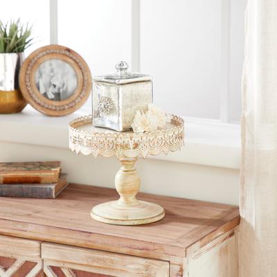ARCILLA ELEMENTAL Traditional Lace-look Cake Stand - White