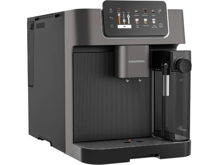GRUNDIG Kaffeevollautomat KVA 8230 , dunkelsilber, schwarz, B:27,5cm H:35,9cm T:41,2cm, Kaffeevollautomaten, Kaffeevollautomat mit App, 50+ Getränken & 19 Bar, Kaffeevollautomat