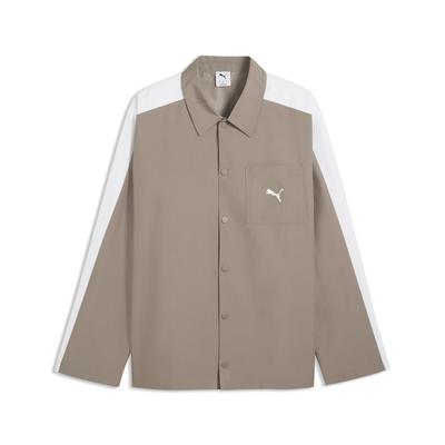 T-Shirt PUMA "T7 Relaxed Overshirt Herren", Herren, Gr. S, mouse gray beige, Obermaterial: 100% Polyester, relaxed fit, Shirts T-Shirt