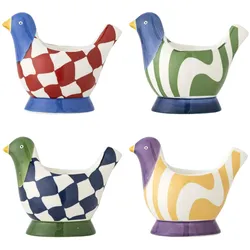 Bloomingville - Birdy Egg Cup - Multi - Stoneware, Eierbecher, Mehrfarbig