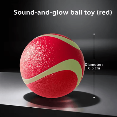 Inspire Picks HOOPET Glow Dog Toy Ball Durable Rubber Fetch Ball For Active Dogs & Puppies red
