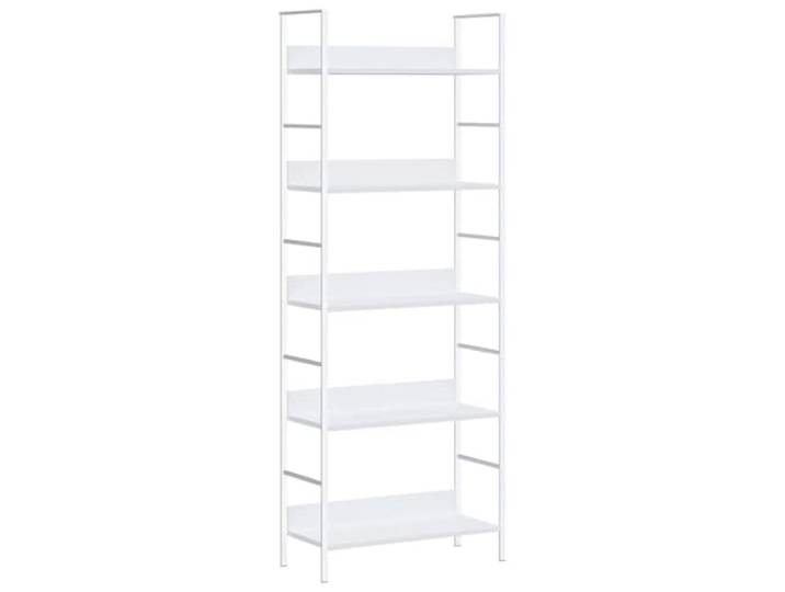 HKTMGDNG Standregal 5 Fächer Weiß 60x27,6x158,5 cm Holzwerkstoff Stahl Schlankes Raumwunder für Wohnzimmer, Schlafzimmer und Büro: 5 Ebenen bieten reichlich Platz für Bücher und Dekoration.