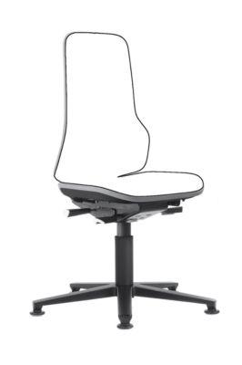 Arbeitsstuhl bimos NEON, Permanentkontakt, Grundmodell ohne Polsterelement, mit Gleitern, Flexband grau