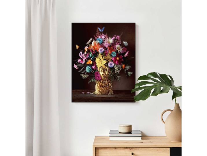 Wandbild REINDERS Blumenlöwe , bunt (farbe bild(er): bunt), B:40cm H:50cm T:3cm, MDF, Bilder, Wandbild