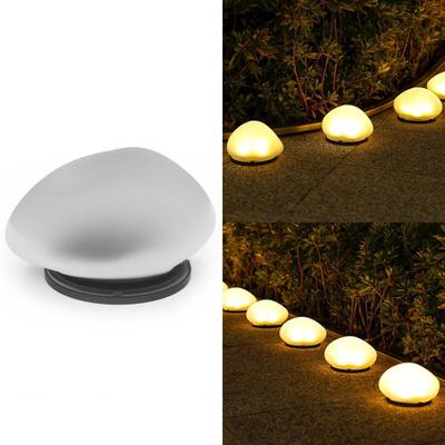 Uplift Essentials Solar Pebble Outdoor Decorative Light Waterproof Garden Lamp For Courtyard And Poolside Decor warm Light