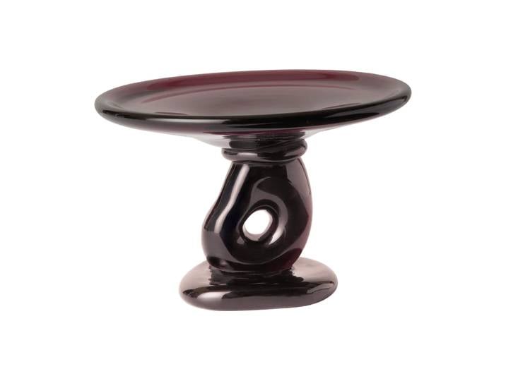 Ferm Living Plateau centre de table en verre Damo Ø21 cm Dark Grape