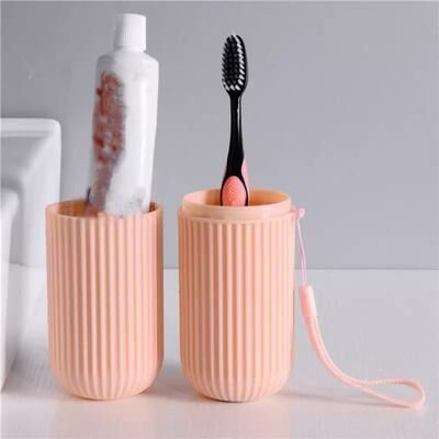 Trendy Discount Goods Toothpaste And Toothbrush Protector Case Portable Storage Box For Travel Camping pink