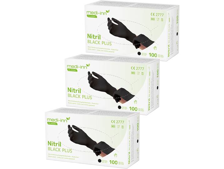 Einweg-Nitril-Handschuhe, puderfrei, 300 Stk., Grösse S, schwarz
