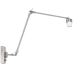 Wandleuchte Wandlampe verstellbar Wohnzimmerleuchte ohne Lampenschirm silber