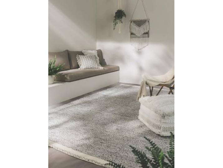 benuta Pure Teppich aus recyceltem Material Kiah - Grau 160x230 cm - Kunstfaser,Recyceltes Material - Rechteckig & im Style: Abstrakt, Uni, Minimalistisch, Scandi Living - Pflegeleicht