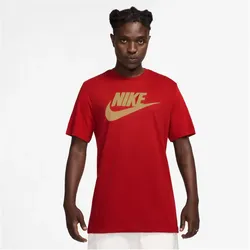 NIKE Sportswear T-Shirt Herren 666 - university red/flt gold M