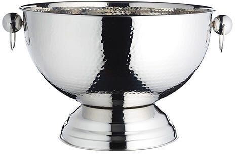 BarCraft Hammered Stainless Steel Champagne Bowl