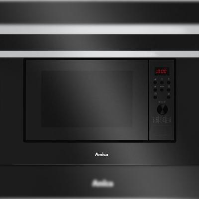 Amica AMG20BF 20 l Einbaumikrowelle schwarz Mikrowelle mit Einbaurahmen