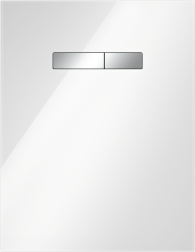 TECElux Betätigungsplatte 9650001 Glas weiss, Taste chrom, manuelle Betätigung