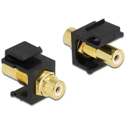 Delock Keystone Modul Cinch Buchse > Cinch Buchse vergoldet weiß / schwarz