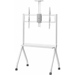 Maclean Bildschirm-Träger für den Tisch MC-114 W 100" 55" (120 kg, 55" - 100"), TV Ständer, Weiss