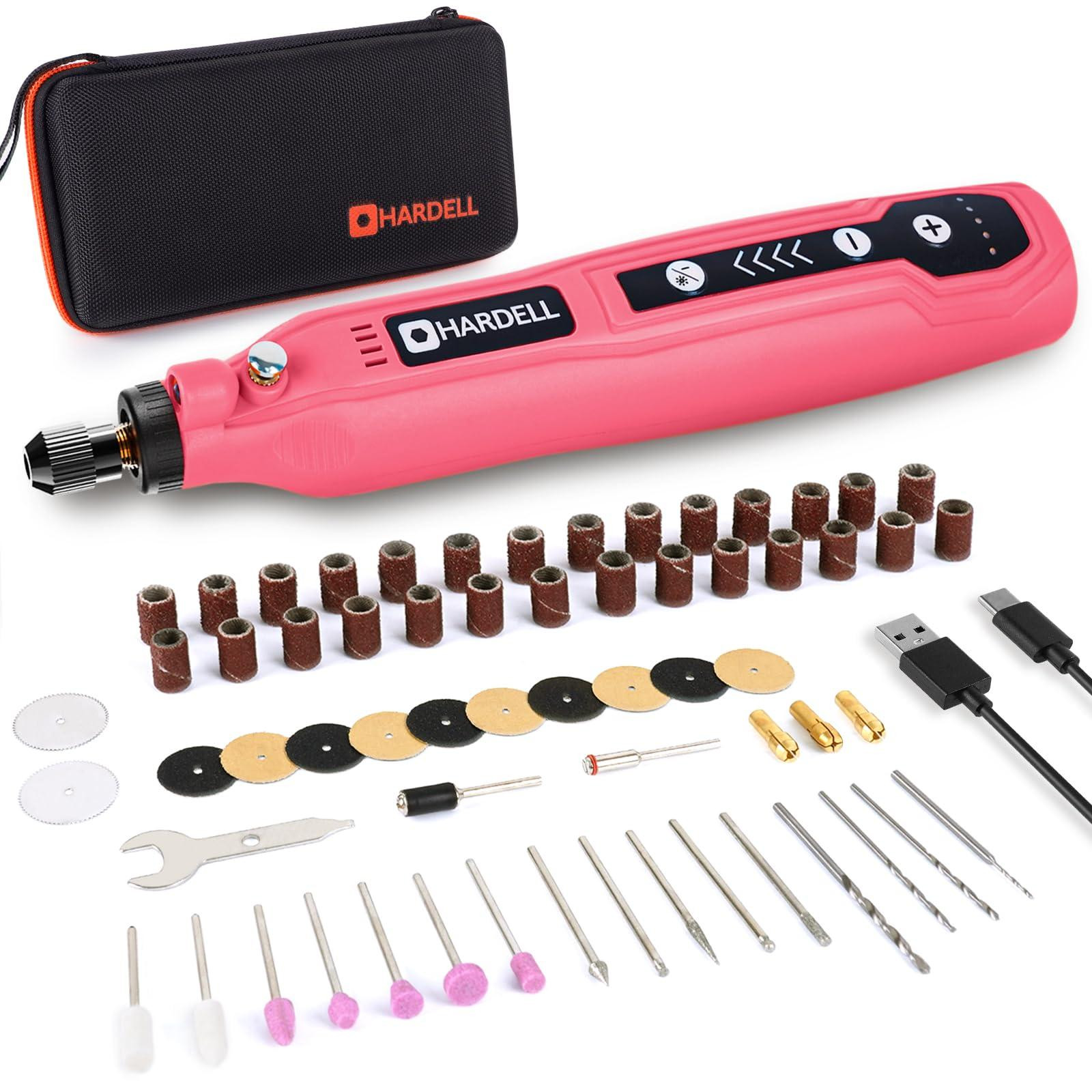 HARDELL Mini-accu-rotatiegereedschap met LED-lamp en 5 snelheden (5000-18000 tpm)