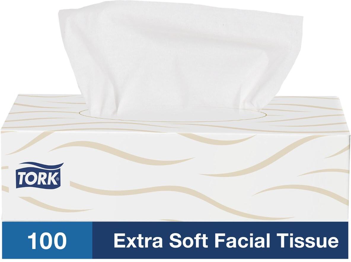 TORK Ansiktsservett Extra Mjuk Premium F1 2-lagers vit 100/fp