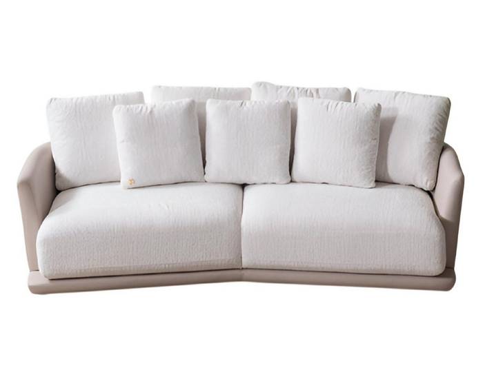 Xlmoebel 3-Sitzer Luxuriöses weißes Designer Stoffsofa für das Wohnzimmer, 3-Sitzer 1 Teile, Made in Europa